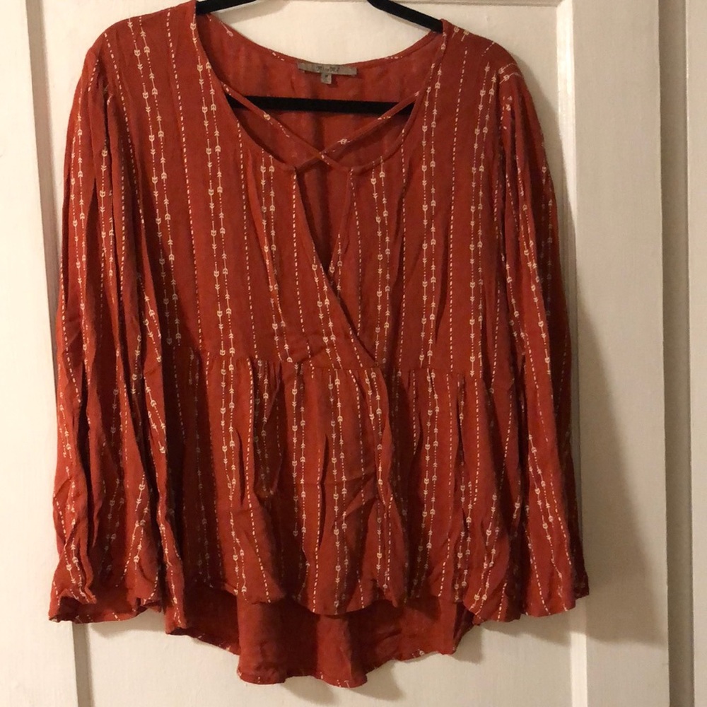 Burnt Orange 3/4 Sleeve Top